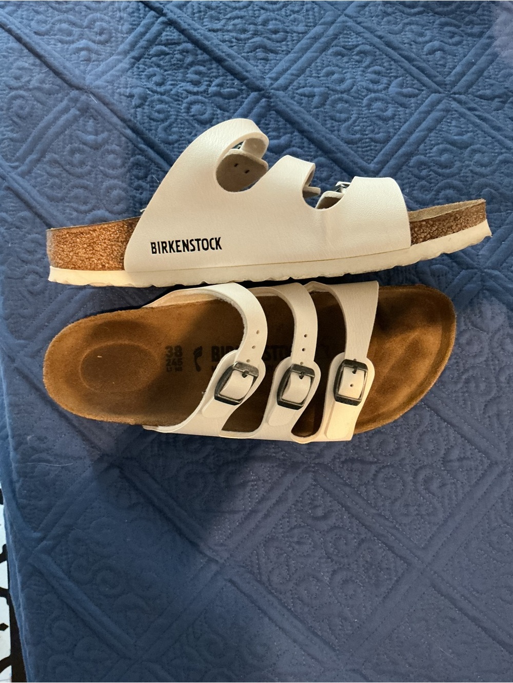 Birkenstock Kids White Triple-Buckle Sandals